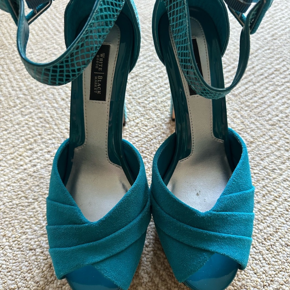 White House Black Market Turquoise Heels